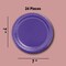24 Count Round Purple Paper Plates 7" Solid Color Disposable Tableware for Parties